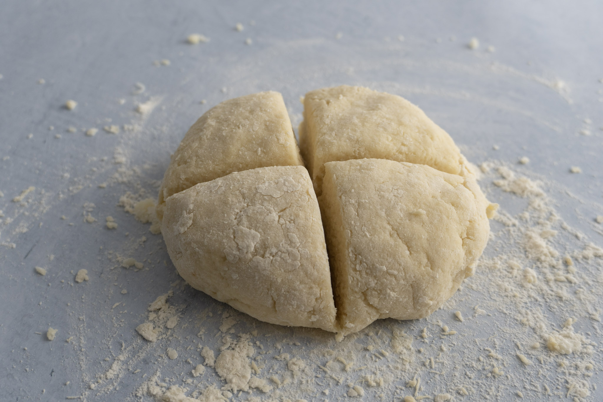 Gnocchi Dough cut in 4 pieces