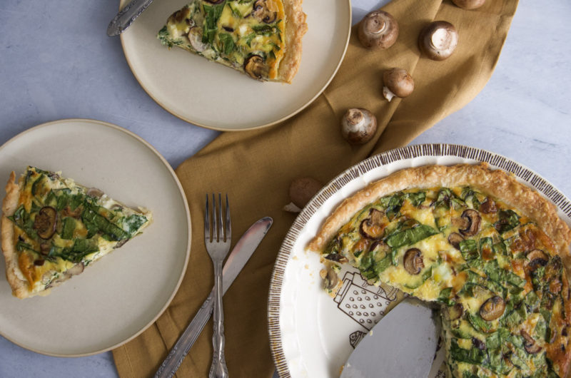 Spinach Feta Mushroom Quiche