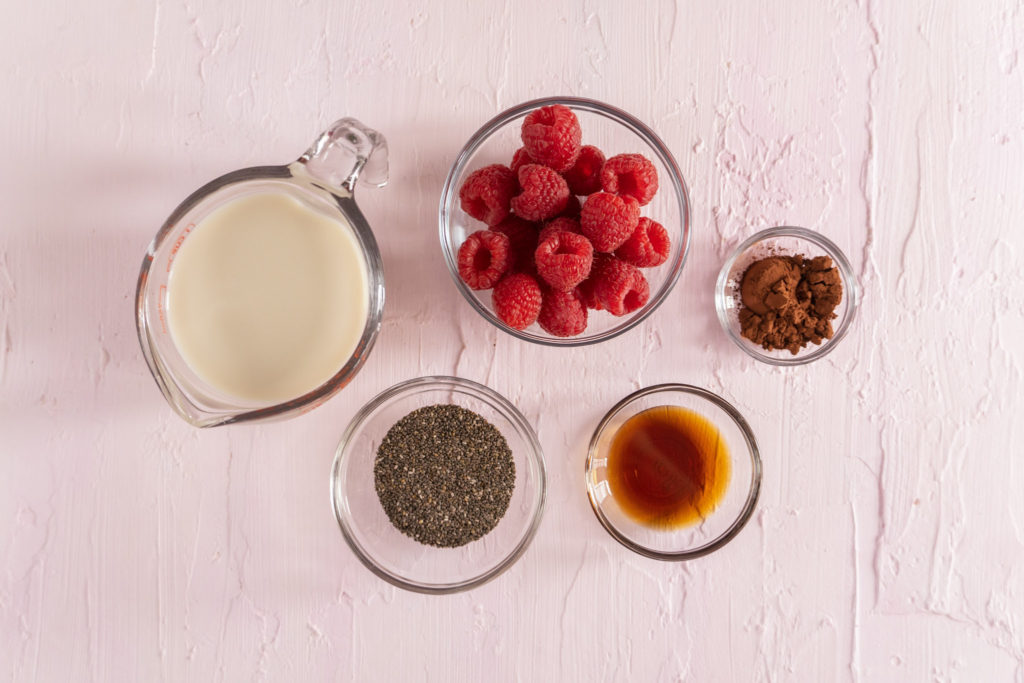 Ingredients for chia seed pudding