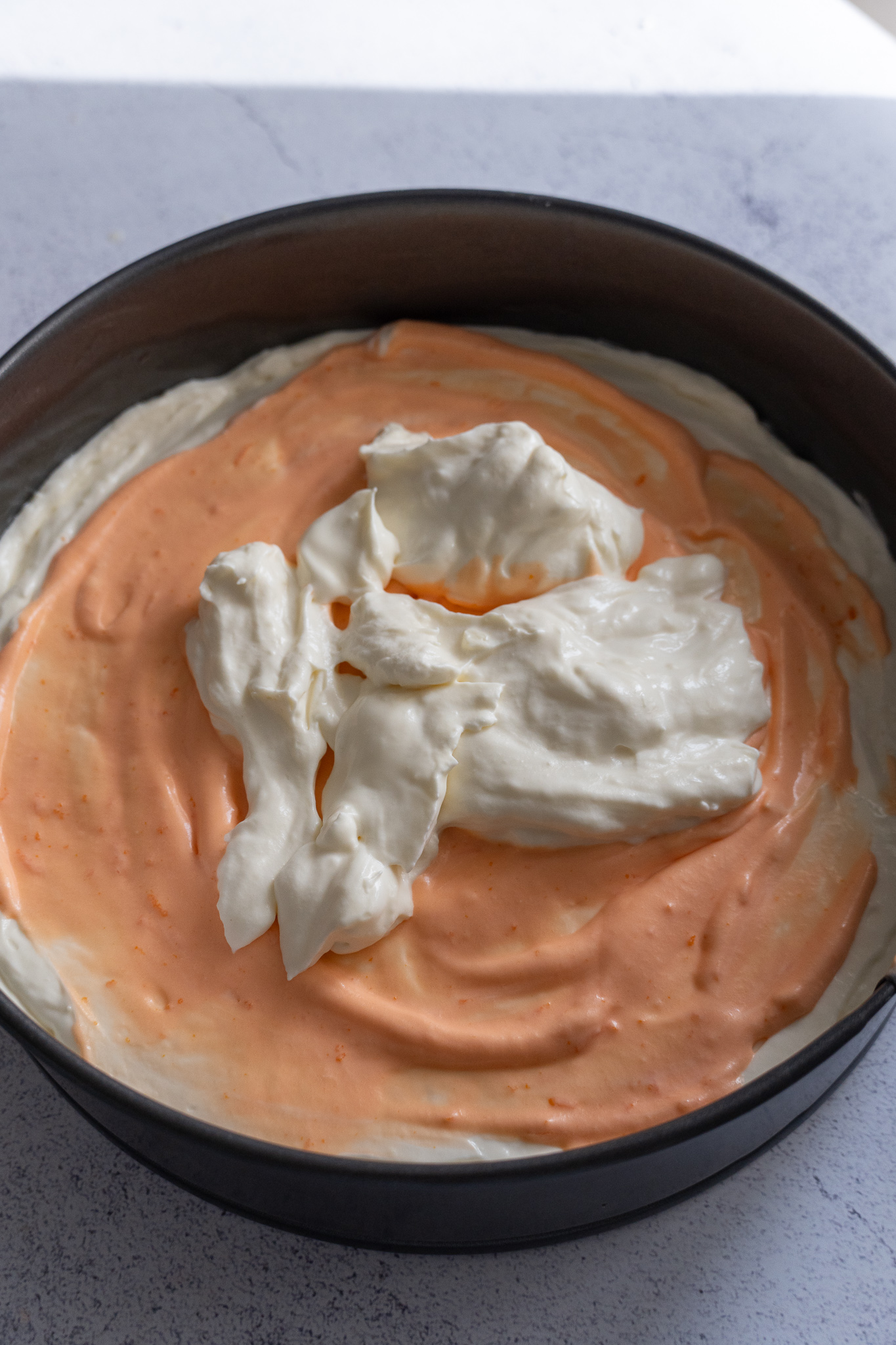 Layering Cheesecake Filling