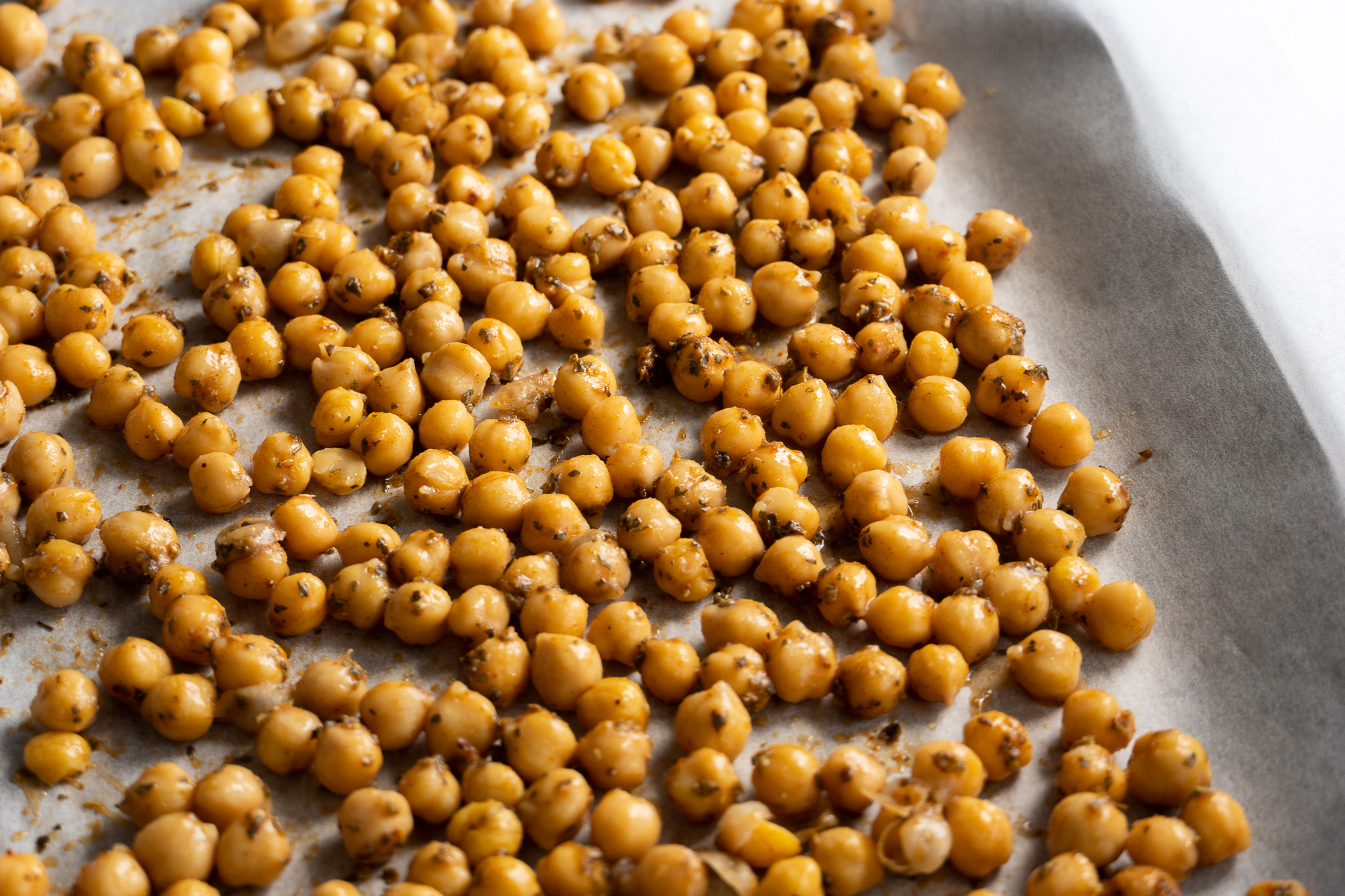 Seasoned Chickpeas on Pan