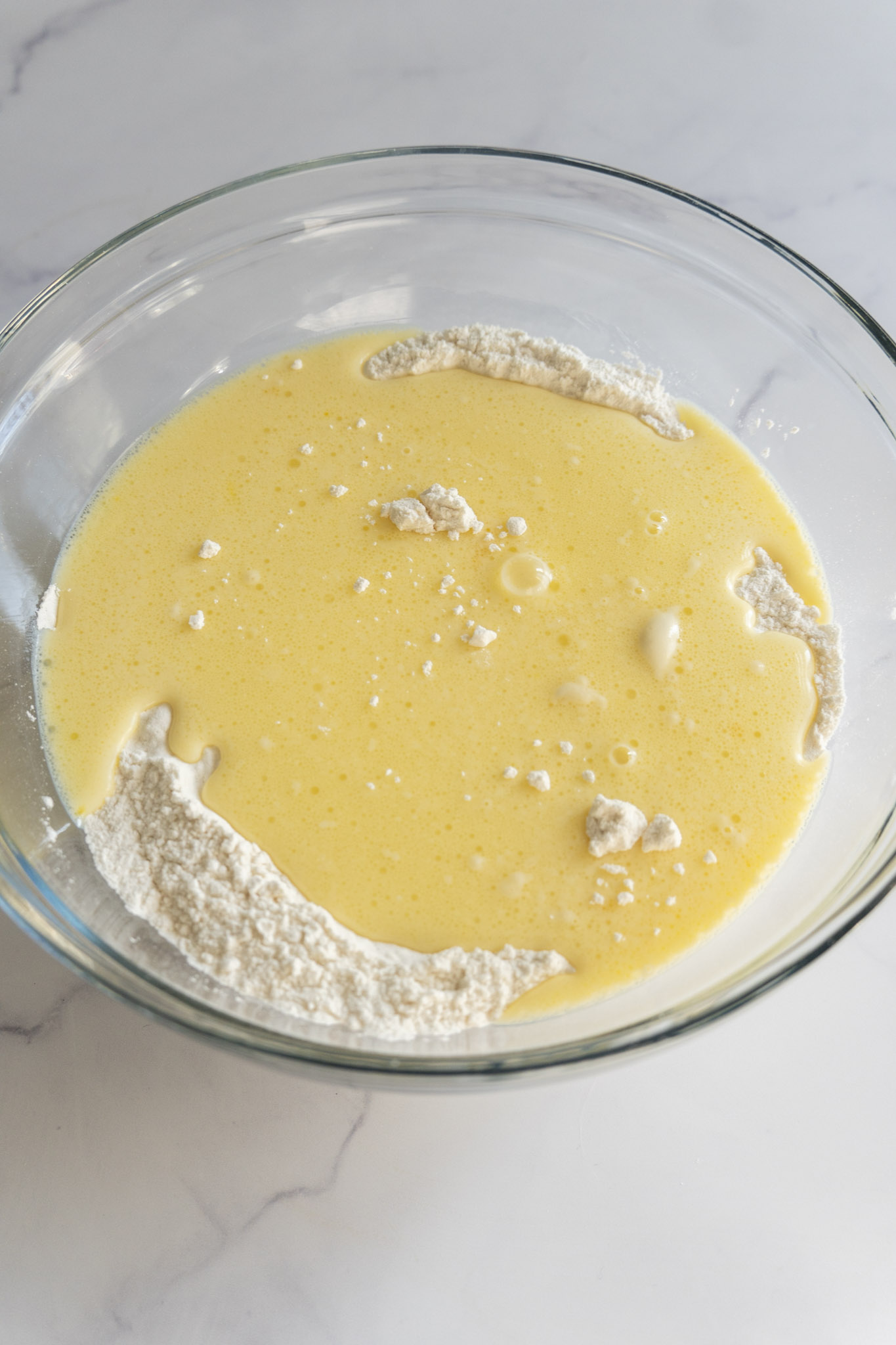 liquids added to dry mixture