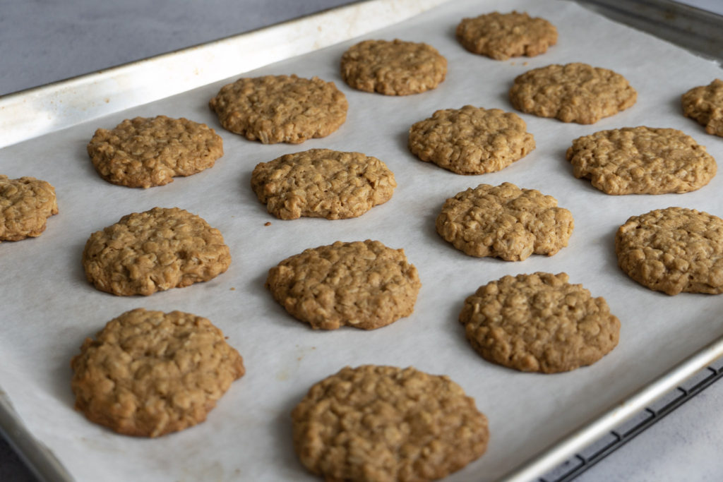 Baking tray of cookies
