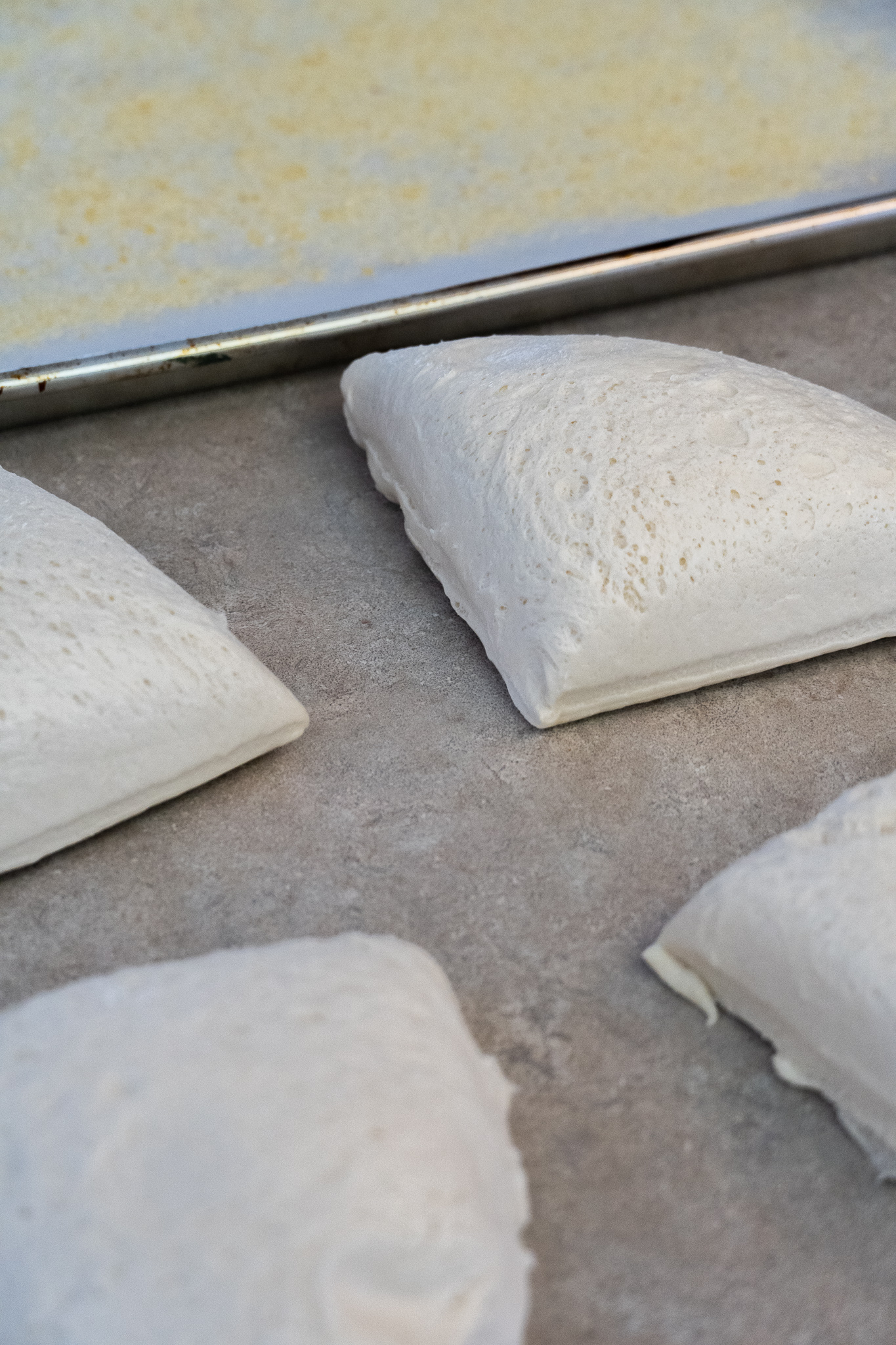 Dough quartered