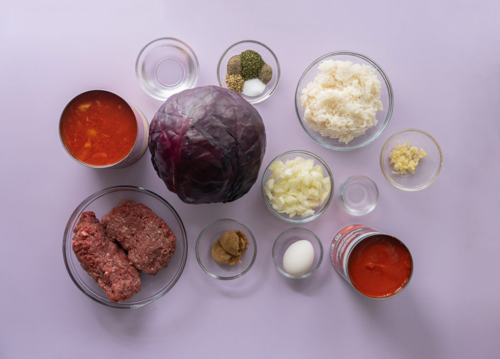 Purple Cabbage Roll Ingredients