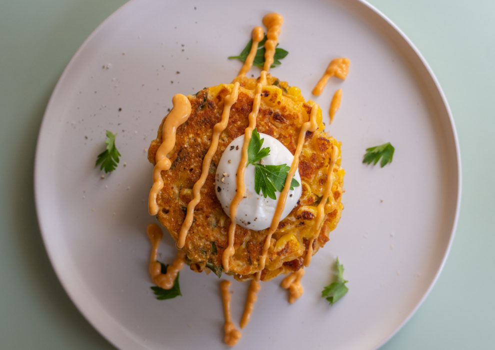 Cheesy Corn Fritters