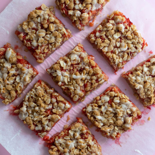 Strawberry Oat Crumble Bars
