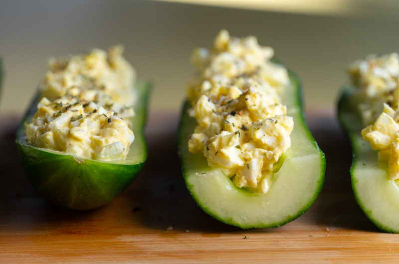 Cucumber Egg Salad Boats