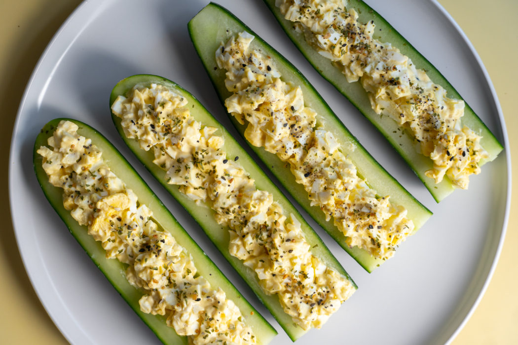 Cucumber Egg Salad Boats