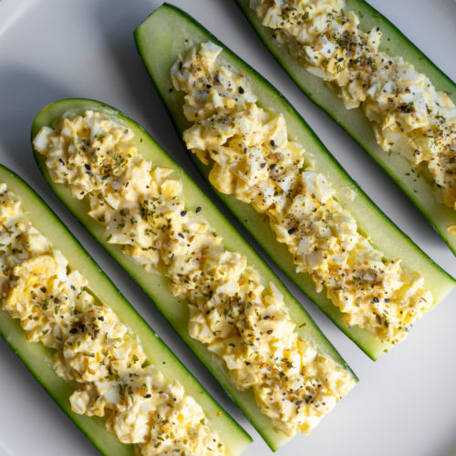 Cucumber Egg Salad Boats