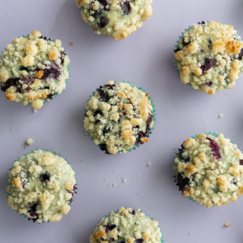 Blueberry Muffins With Crumble Topping