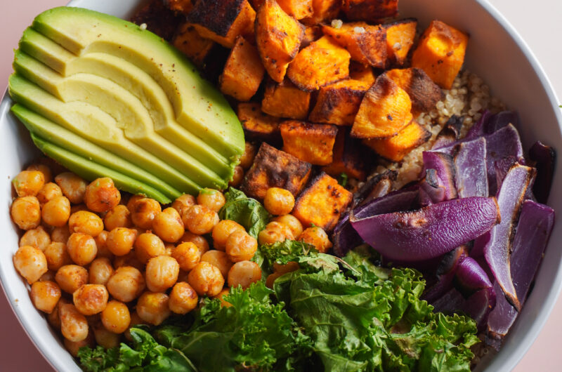 Vegan Roasted Sweet Potato Quinoa Bowl