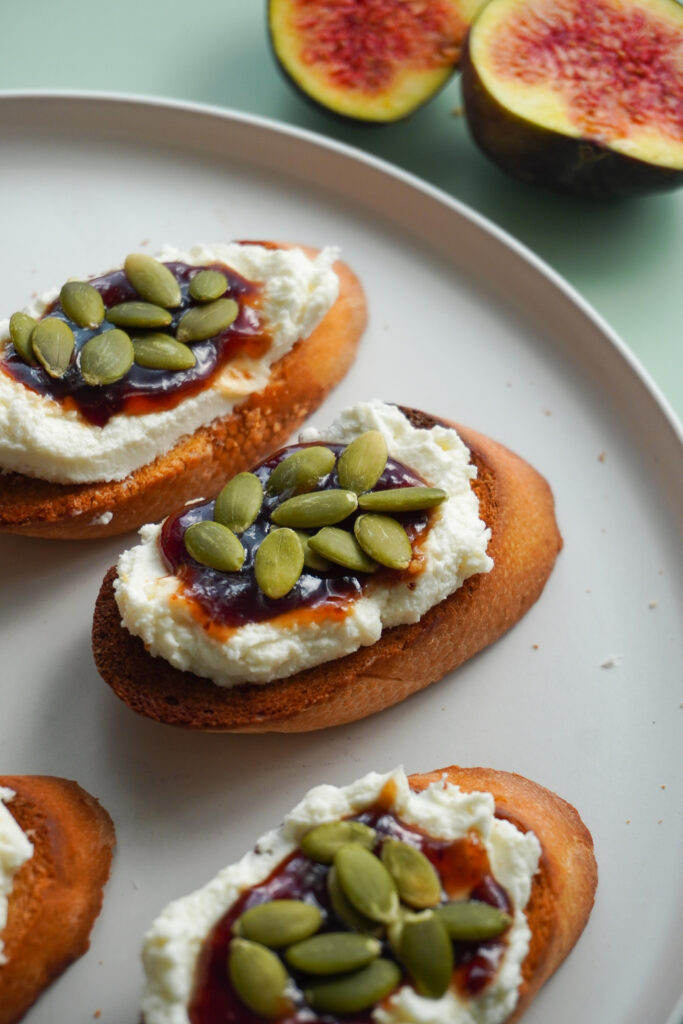 Fig Jam & Pumpkin Seed Bruschetta
