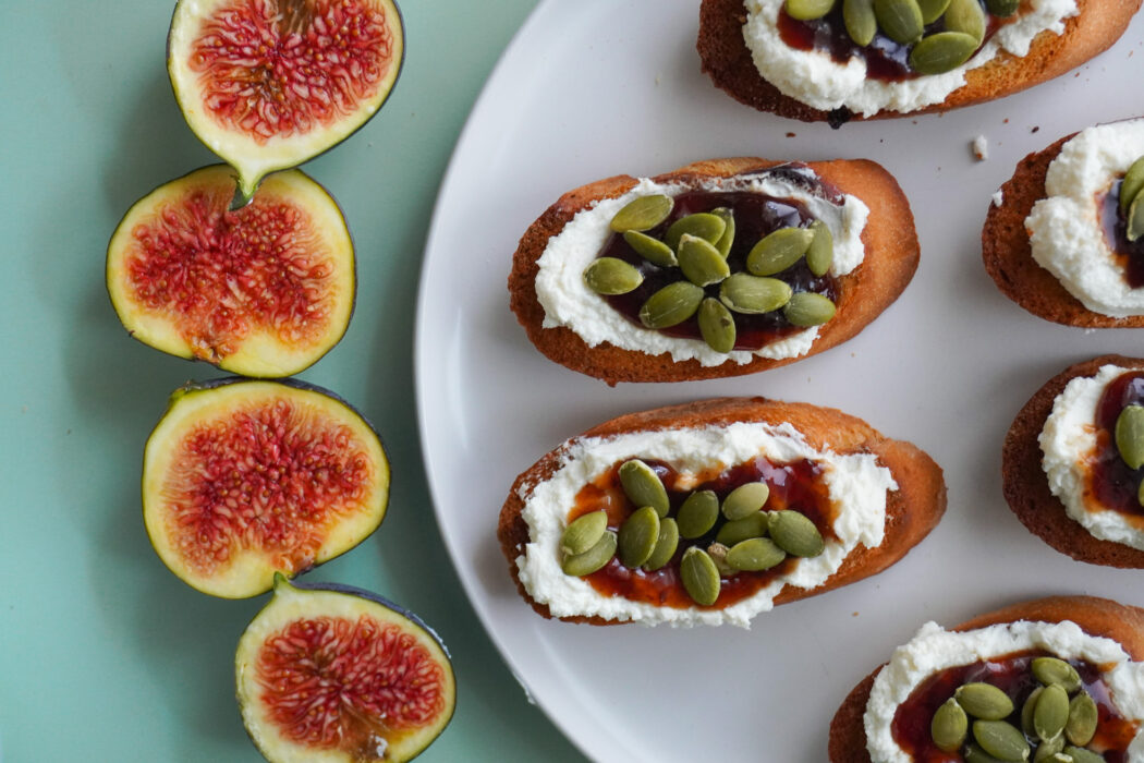 Fig Jam & Pumpkin Seed Bruschetta Fig Jam & Pumpkin Seed Bruschetta