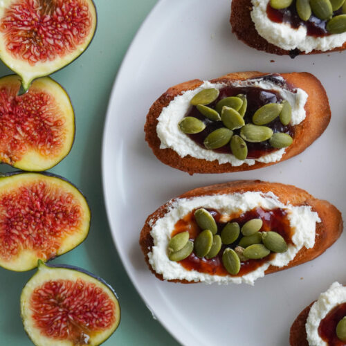 Fig Jam & Pumpkin Seed Bruschetta
