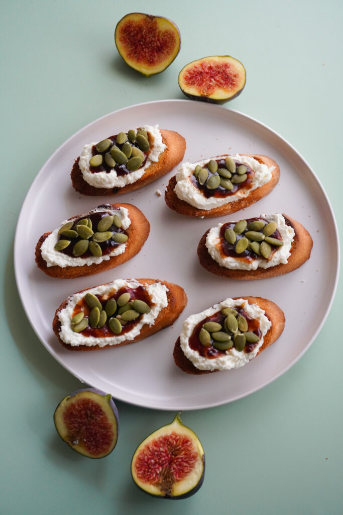Fig Jam & Pumpkin Seed Bruschetta
